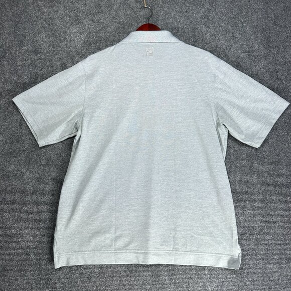 FJ FootJoy Polo Shirt Mens Medium Gray Knit Short Sleeve Logo on Back Split Hem - Picture 6 of 7